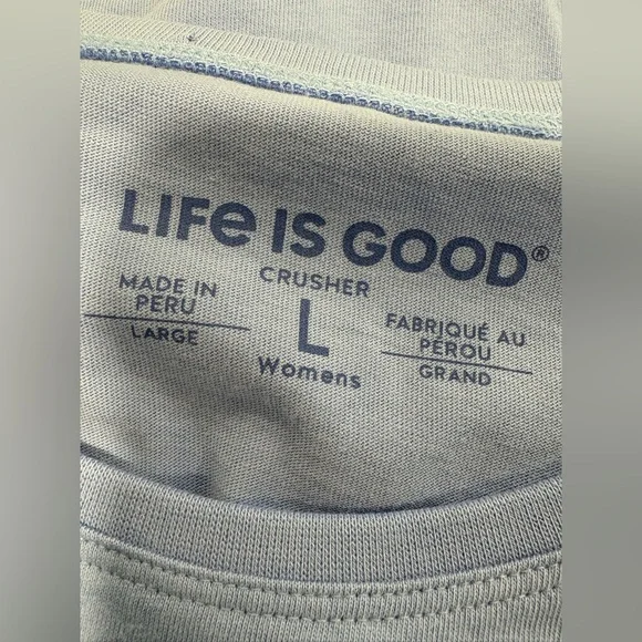 Life Is Good Light Blue Tank Top with Floral Print - Picture 4 of 7